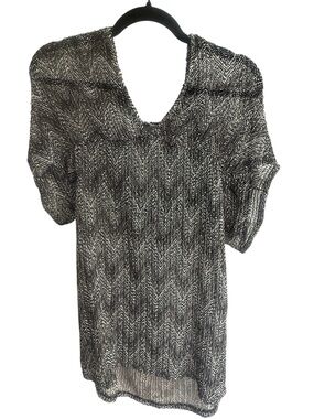 Jordan Taylor Black & White Chevron Knit Women’s Swimsuit Coverup Size Small